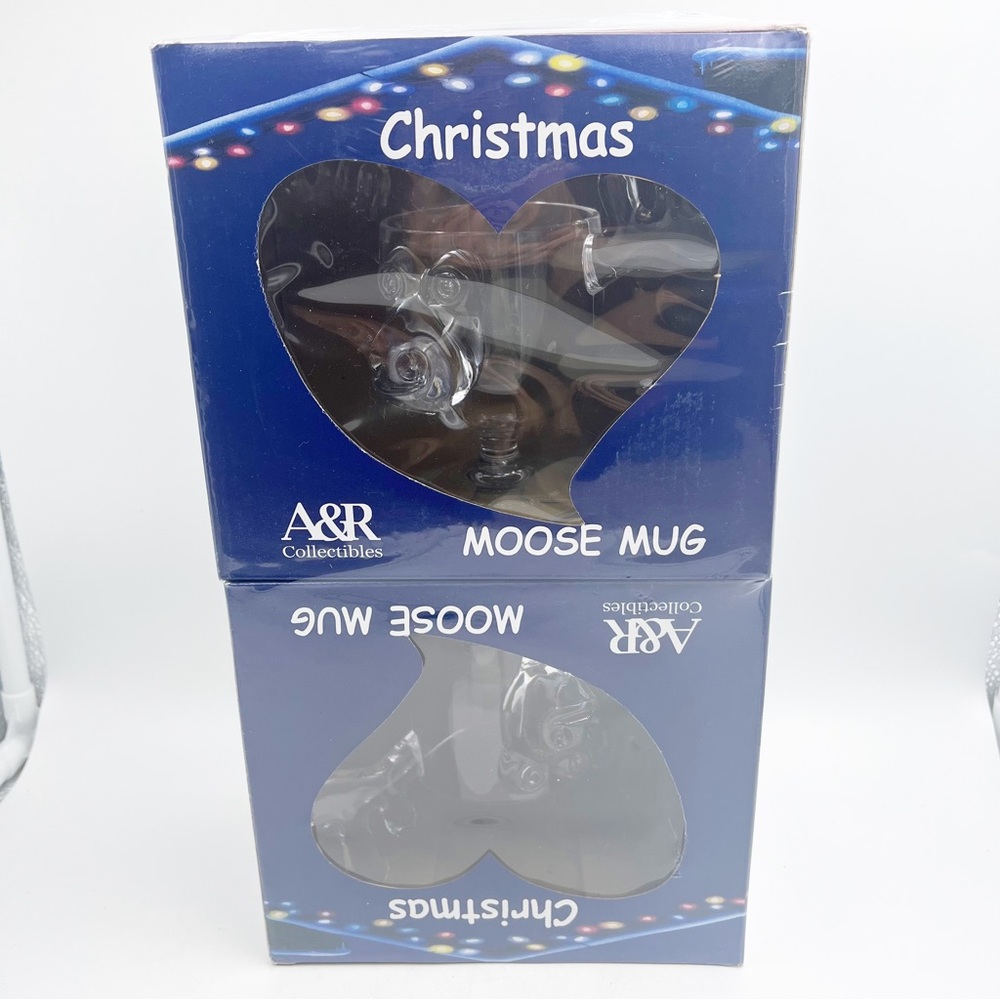 A&R Collectibles pair Christmas Moose Mugs Acrylic national lampoons NIB